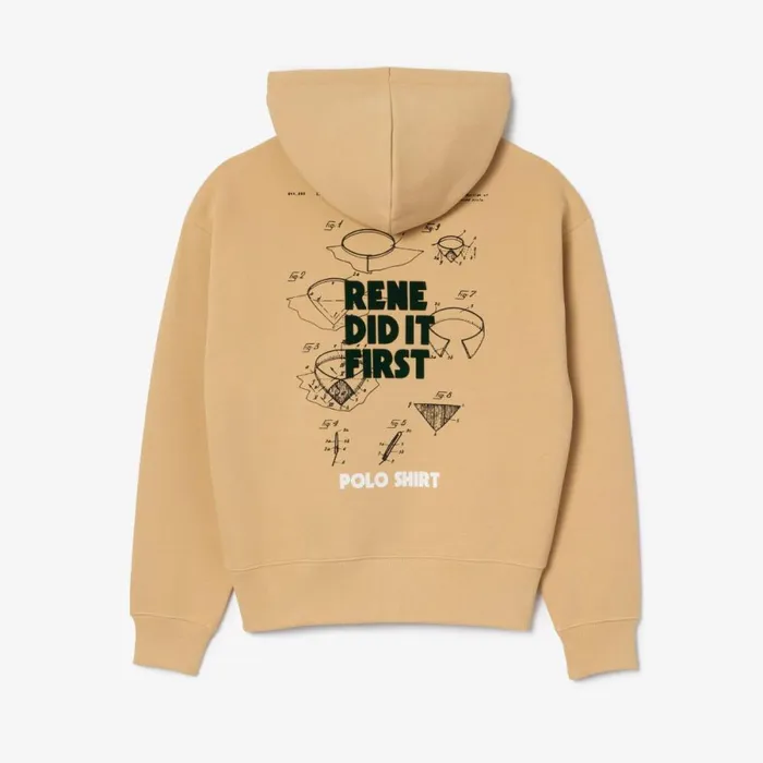 Sweaters and Sweatshirts Men Lacoste Unisex Double Face Piqu Hoodie Beige Ixq