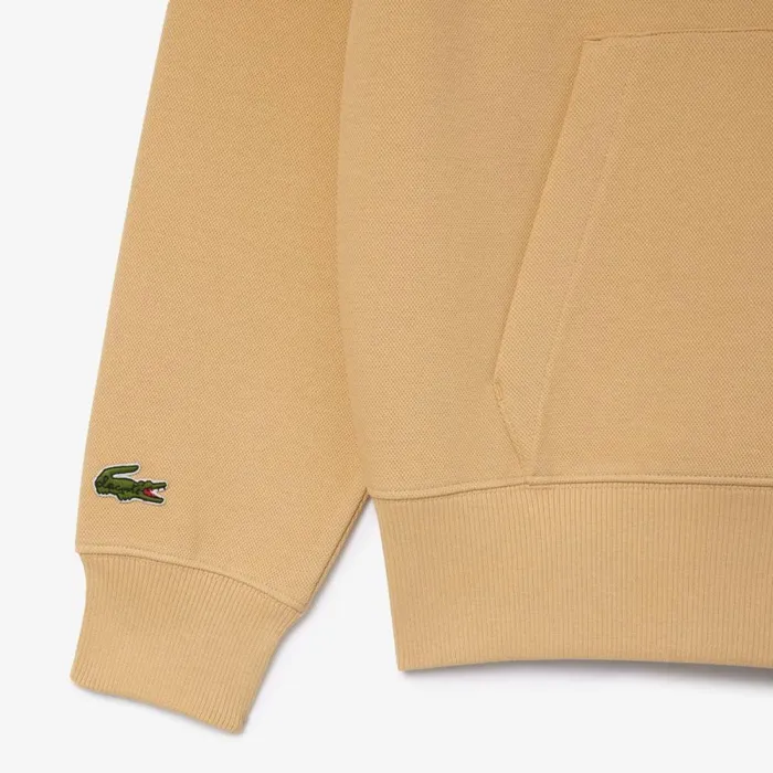 Sweaters and Sweatshirts Men Lacoste Unisex Double Face Piqu Hoodie Beige Ixq