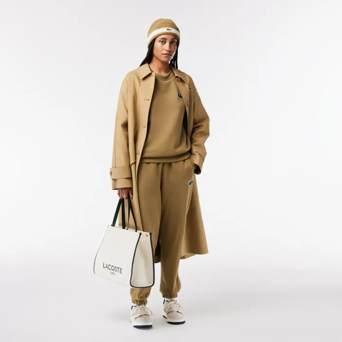 Sweaters and Sweatshirts MenWomen Lacoste Unisex Loose Fit Crocodile Badge Sweatshirt Brown Six