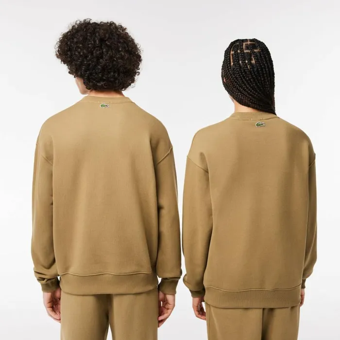Sweaters and Sweatshirts MenWomen Lacoste Unisex Loose Fit Crocodile Badge Sweatshirt Brown Six