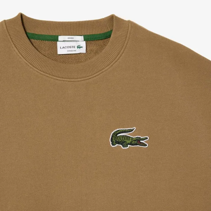 Sweaters and Sweatshirts MenWomen Lacoste Unisex Loose Fit Crocodile Badge Sweatshirt Brown Six