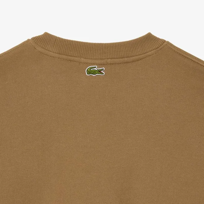 Sweaters and Sweatshirts MenWomen Lacoste Unisex Loose Fit Crocodile Badge Sweatshirt Brown Six