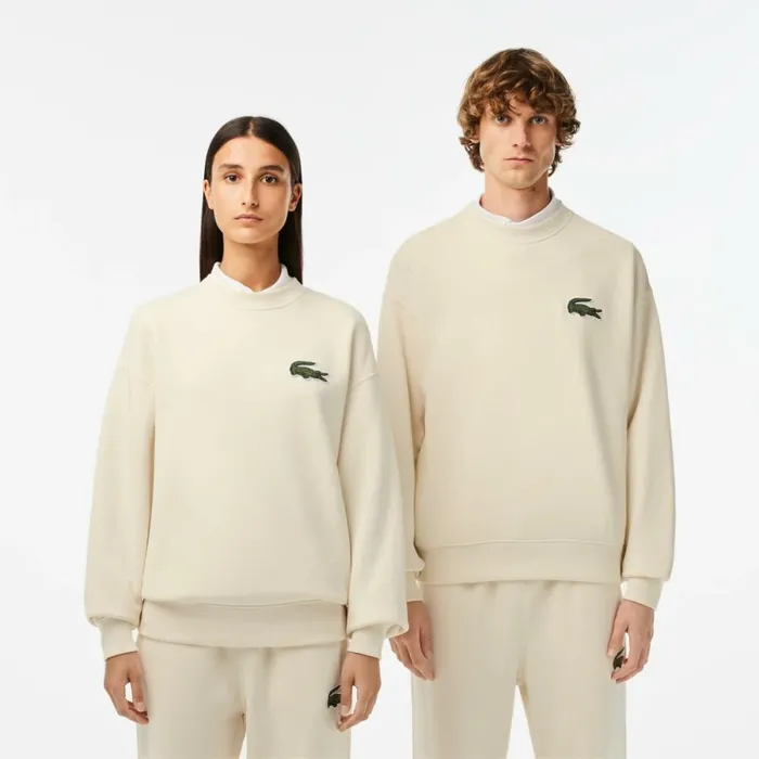 Sweaters and Sweatshirts MenWomen Lacoste Unisex Loose Fit Crocodile Badge Sweatshirt Cream Xfj Sweaters and Sweatshirts MenWomen Lacoste Unisex Loose Fit Crocodile Badge Sweatshirt Cream Xfj