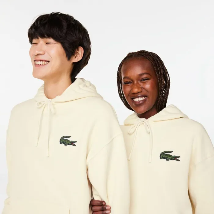Sweaters and Sweatshirts MenWomen Lacoste Unisex Loose Fit Hoodie Cream Xfj