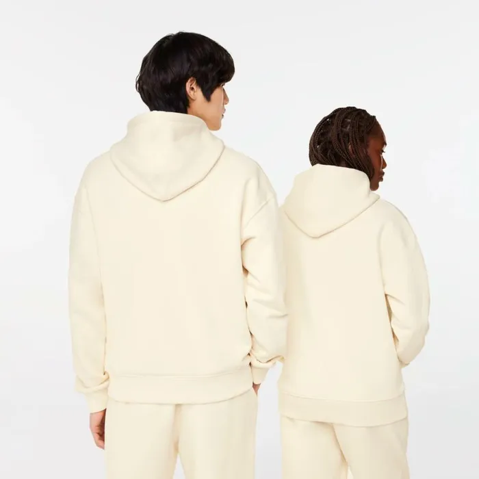 Sweaters and Sweatshirts MenWomen Lacoste Unisex Loose Fit Hoodie Cream Xfj