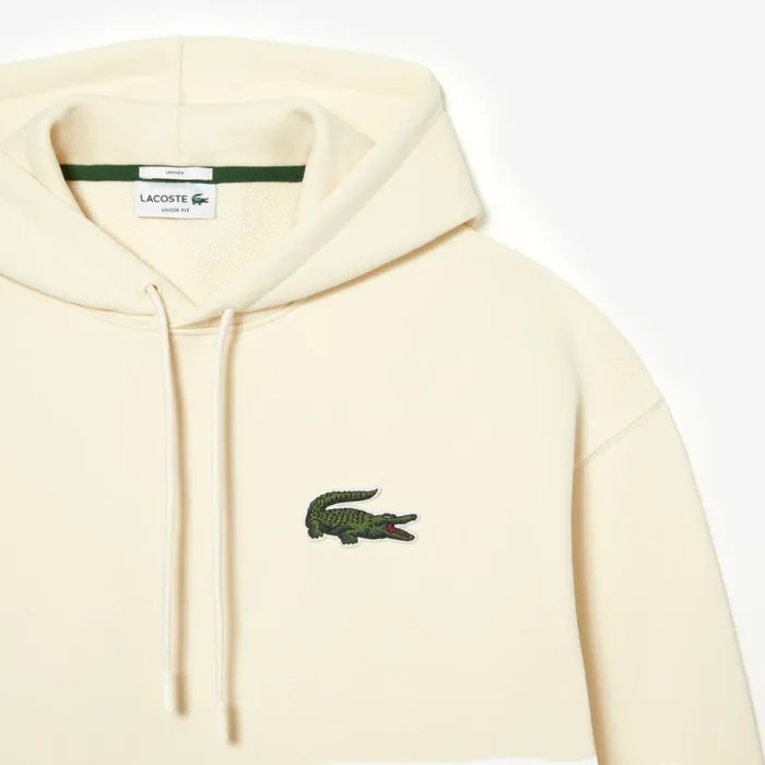 Sweaters and Sweatshirts MenWomen Lacoste Unisex Loose Fit Hoodie Cream Xfj