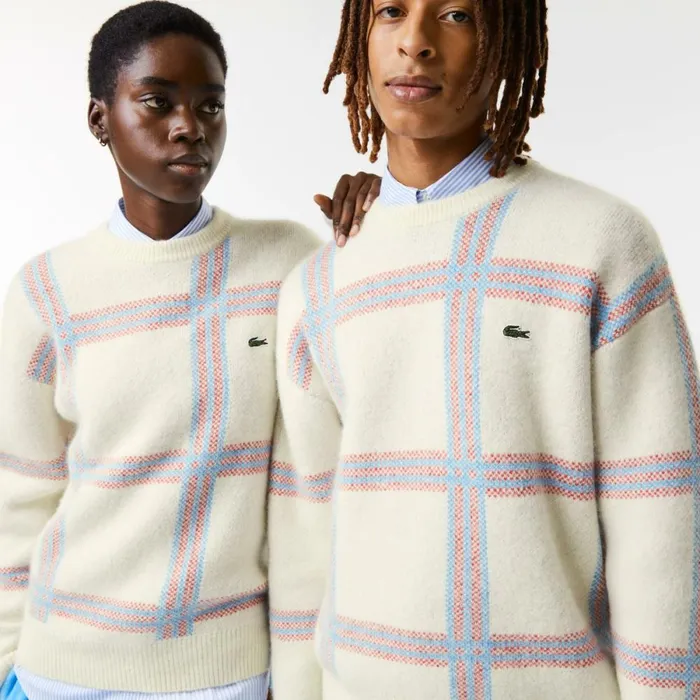 Sweaters and Sweatshirts MenWomen Lacoste Unisex Relaxed Fit Tartan Pattern Wool Blend Sweater White Red Blue 7d1 Sweaters and Sweatshirts MenWomen Lacoste Unisex Relaxed Fit Tartan Pattern Wool Blend Sweater White Red Blue 7d1