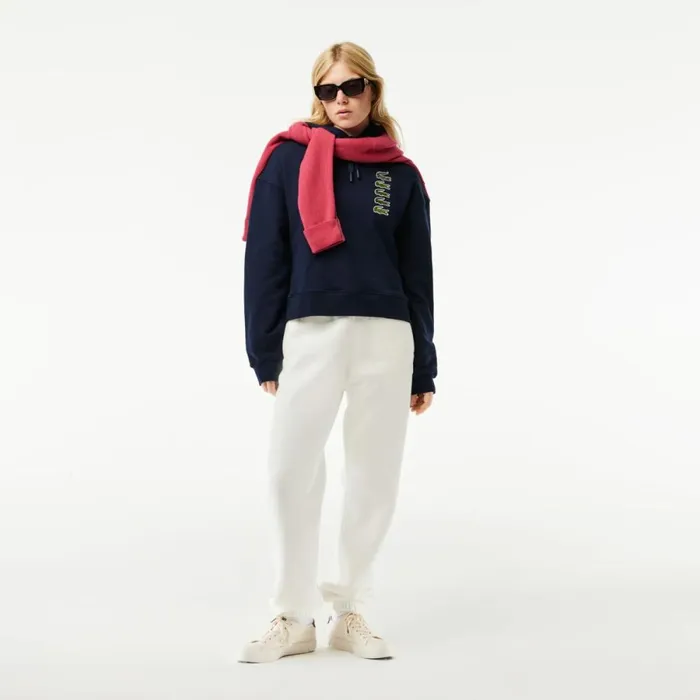 Sweaters and Sweatshirts Women Lacoste Women039s Iconic Croc Hoodie Navy Blue 166