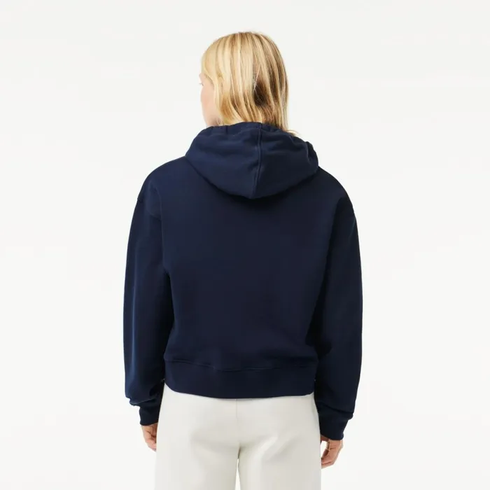 Sweaters and Sweatshirts Women Lacoste Women039s Iconic Croc Hoodie Navy Blue 166