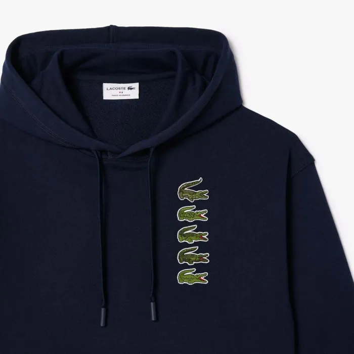 Sweaters and Sweatshirts Women Lacoste Women039s Iconic Croc Hoodie Navy Blue 166