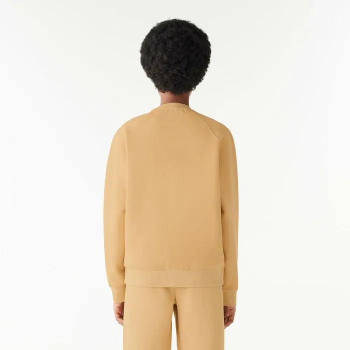Sweaters and Sweatshirts Women Lacoste Women039s Regular Fit Double Face Piqu Crew Neck Sweatshirt Beige Ixq