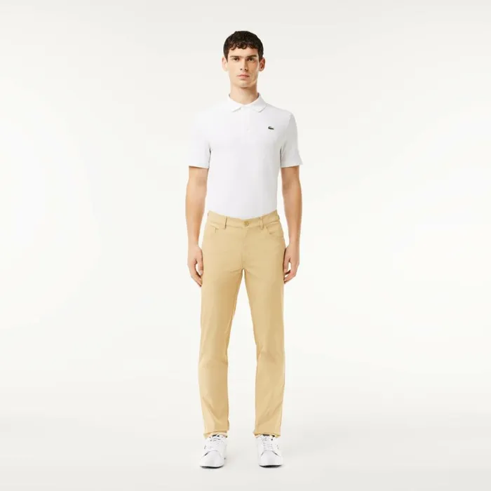 Sweatpants and Trousers Men Lacoste Men039s 5Pocket Golf Pant Beige Ixq