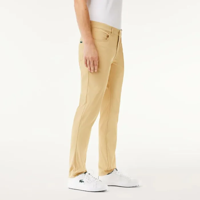 Sweatpants and Trousers Men Lacoste Men039s 5Pocket Golf Pant Beige Ixq