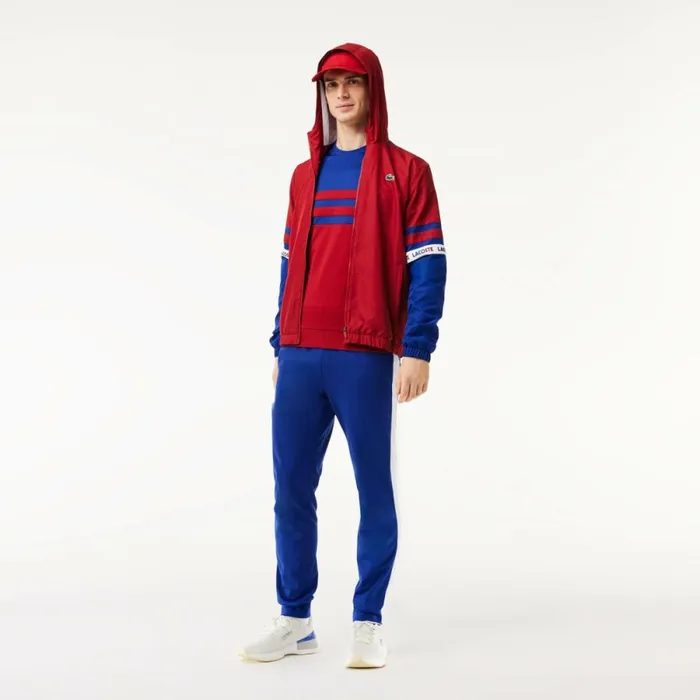 Sweatpants and Trousers Men Lacoste Men039s AbrasionResistant Tennis Sweatpants Navy Blue White Nuv