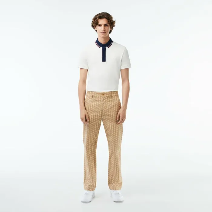 Sweatpants and Trousers Men Lacoste Men039s Monogram Print Straight Cut Chinos Brown Beige White Qiz Sweatpants and Trousers Men Lacoste Men039s Monogram Print Straight Cut Chinos Brown Beige White Qiz