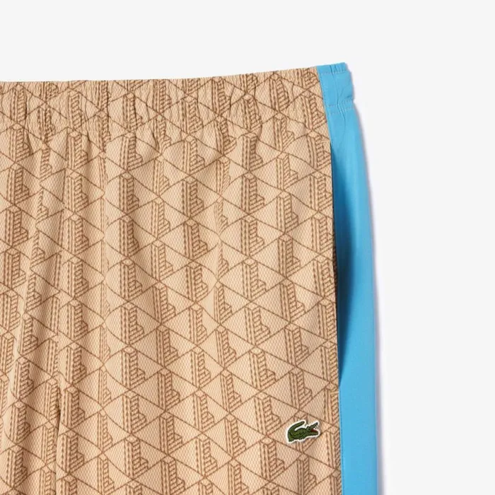 Sweatpants and Trousers Men Lacoste Men039s Monogram Sweatpants Beige Blue Irf