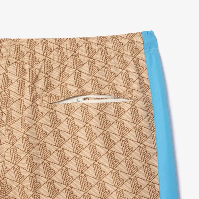 Sweatpants and Trousers Men Lacoste Men039s Monogram Sweatpants Beige Blue Irf