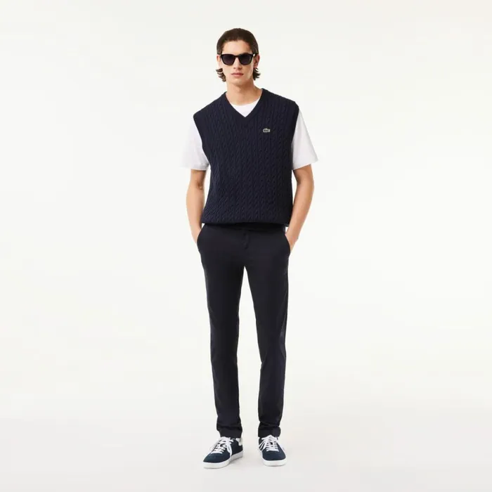 Sweatpants and Trousers Men Lacoste Men039s Stretch Cotton Slim Fit Pants Abysm Blue Hde