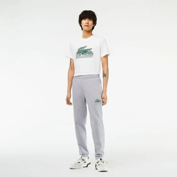 Sweatpants and Trousers Men Lacoste Mens Unbrushed Fleece Sweatpants Grey Chine Cca