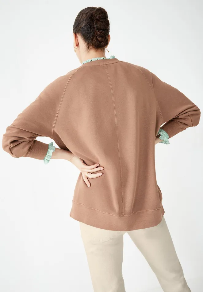 Sweatshirts and Hoodies Women Hush Danni Oversized Sweatshirt Otter Brown