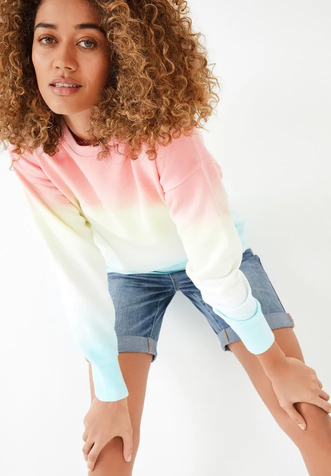 Sweatshirts and Hoodies Women Hush Ombre Relaxed Sweatshirt Multi Pastel