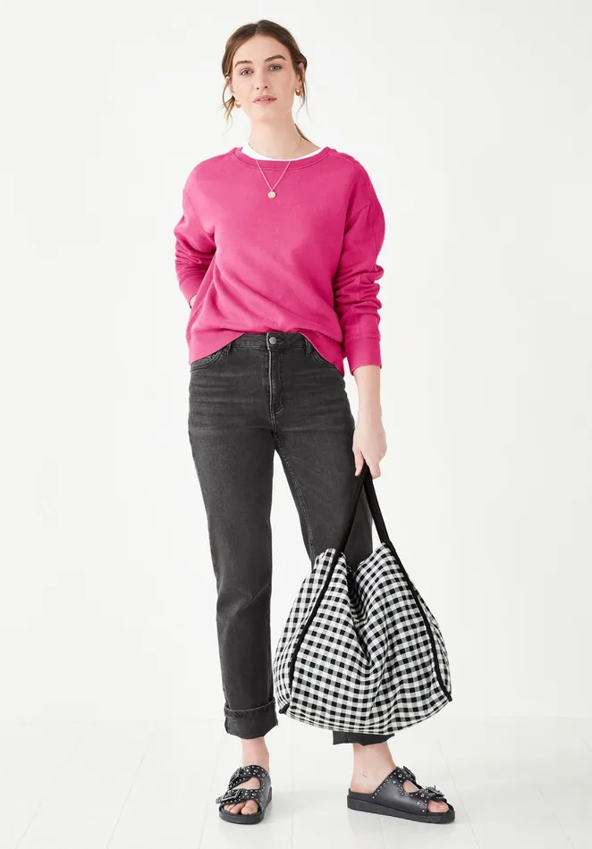 Sweatshirts and Hoodies Women Hush Rib Panel Sweatshirt Raspberry Pink