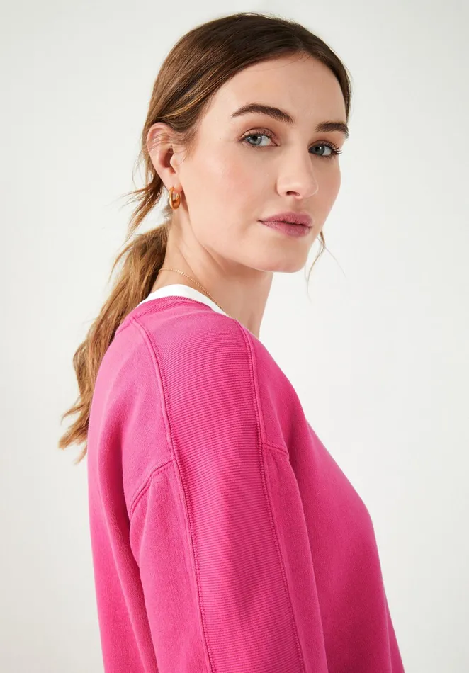 Sweatshirts and Hoodies Women Hush Rib Panel Sweatshirt Raspberry Pink