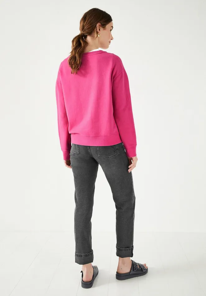 Sweatshirts and Hoodies Women Hush Rib Panel Sweatshirt Raspberry Pink