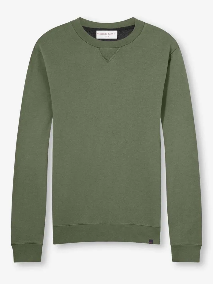 Sweatshirts Men Derek Rose Sweatshirt Quinn Cotton Modal Soft Green