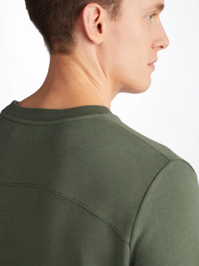 Sweatshirts Men Derek Rose Sweatshirt Quinn Cotton Modal Soft Green