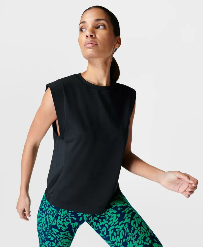 Sweaty Betty Breathe Easy Boxy Gym TShirt Black Women TShirts