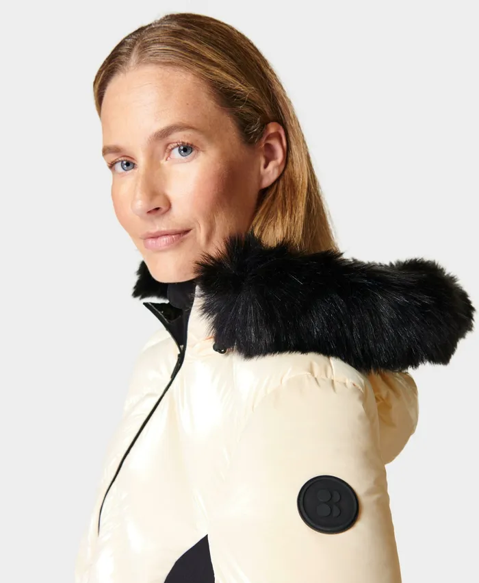 Sweaty Betty Glacier Ski Jacket Studio White Women Coats and Jackets
