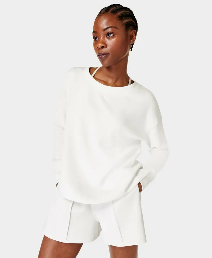 Sweaty Betty Sand Wash Cloudweight Pullover Lily White Women Jumpers Hoodies