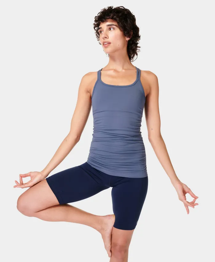Sweaty Betty Vest Tops Women Poise Seamless Yoga Vest Endless Blue