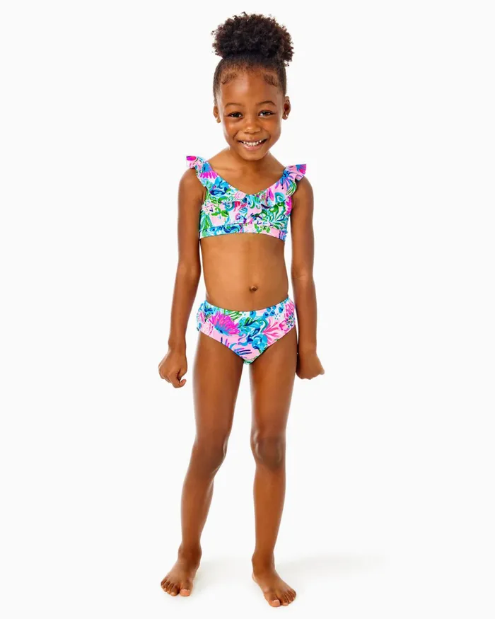 Swim Girls Lilly Pulitzer UPF 50 Girls Mini Kasme Bikini Mandevilla Baby Paradise Petals