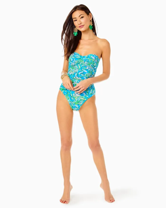 Swim Women Lilly Pulitzer Flamenco OnePiece Swimsuit Cumulus Blue Chick Magnet Swim Women Lilly Pulitzer Flamenco OnePiece Swimsuit Cumulus Blue Chick Magnet