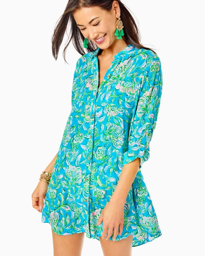 Swim Women Lilly Pulitzer Flamenco OnePiece Swimsuit Cumulus Blue Chick Magnet Swim Women Lilly Pulitzer Flamenco OnePiece Swimsuit Cumulus Blue Chick Magnet