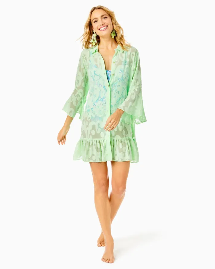 Swim Women Lilly Pulitzer Flamenco OnePiece Swimsuit Cumulus Blue Chick Magnet Swim Women Lilly Pulitzer Flamenco OnePiece Swimsuit Cumulus Blue Chick Magnet
