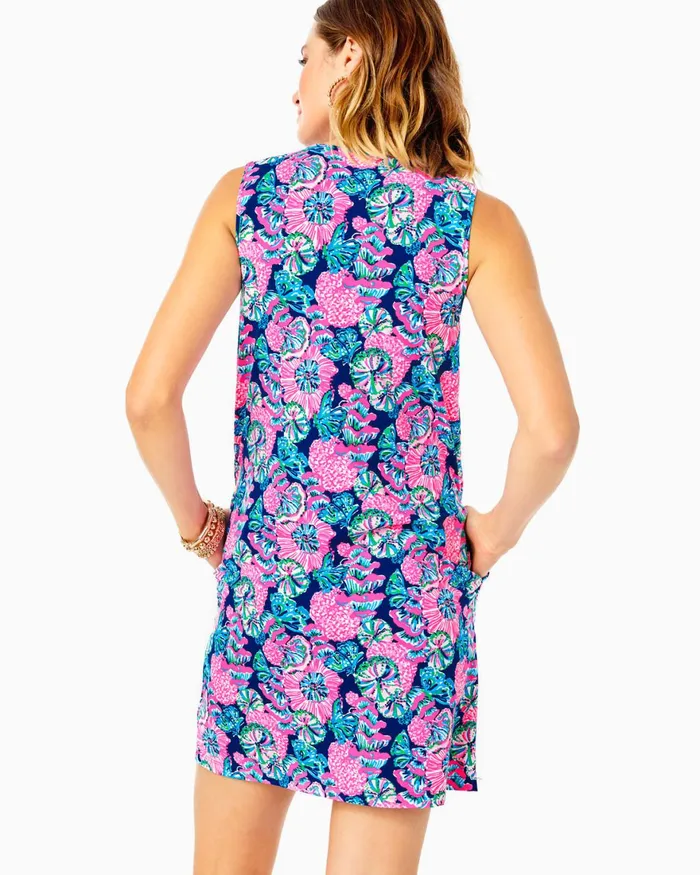 Swim Women Lilly Pulitzer Johana CoverUp Oyster Bay Navy Shroom With A View