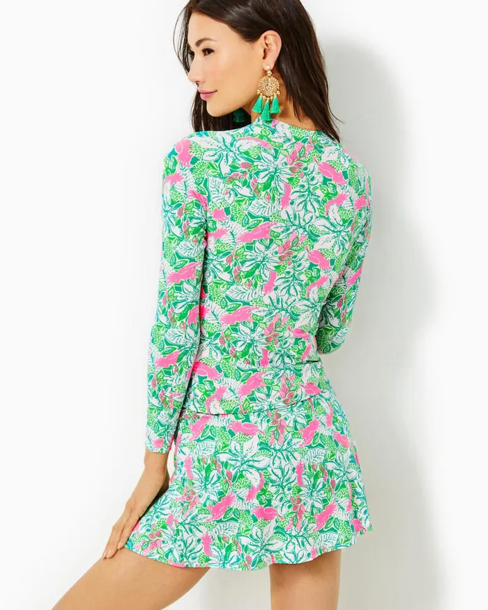 Swim Women Lilly Pulitzer Nayte Rashguard Swim Top Botanical Green Just Wing It