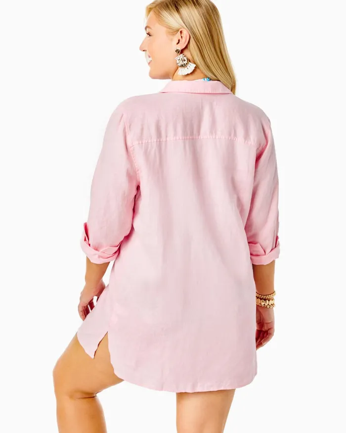 Swim Women Lilly Pulitzer Sea View CoverUp Pink Blossom