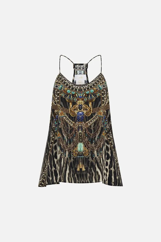 T BACK SHOESTRING TOP CAT WORSHIP Cat Worship Womens Camilla Cami Tops
