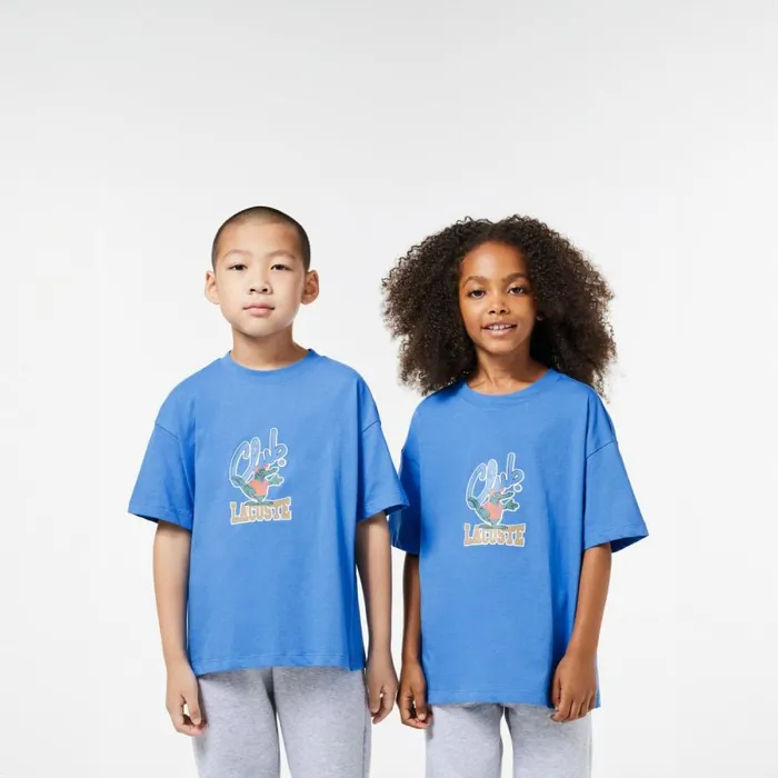 TShirts and Tops Kids Lacoste Kids039 Mascot Print TShirt Blue Siy