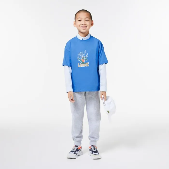 TShirts and Tops Kids Lacoste Kids039 Mascot Print TShirt Blue Siy