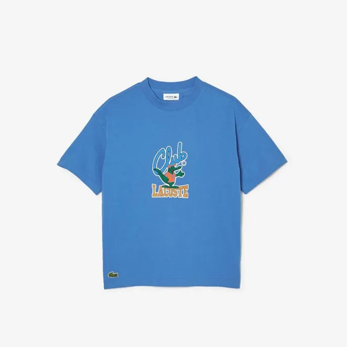 TShirts and Tops Kids Lacoste Kids039 Mascot Print TShirt Blue Siy