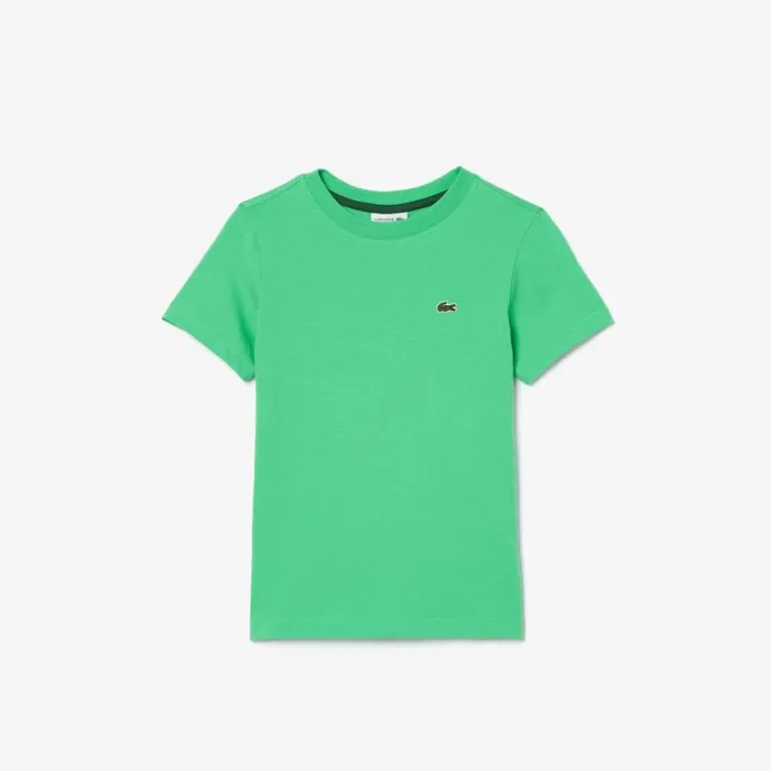 TShirts and Tops Kids Lacoste Kids039 Plain Cotton Jersey TShirt Green Uyx
