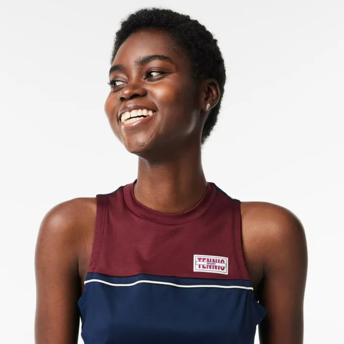 TShirts and Tops Women Lacoste Women039s Contrast Stretch Cotton Sport TShirt Navy Blue Bordeaux R1i