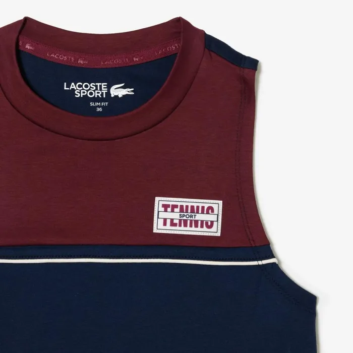 TShirts and Tops Women Lacoste Women039s Contrast Stretch Cotton Sport TShirt Navy Blue Bordeaux R1i
