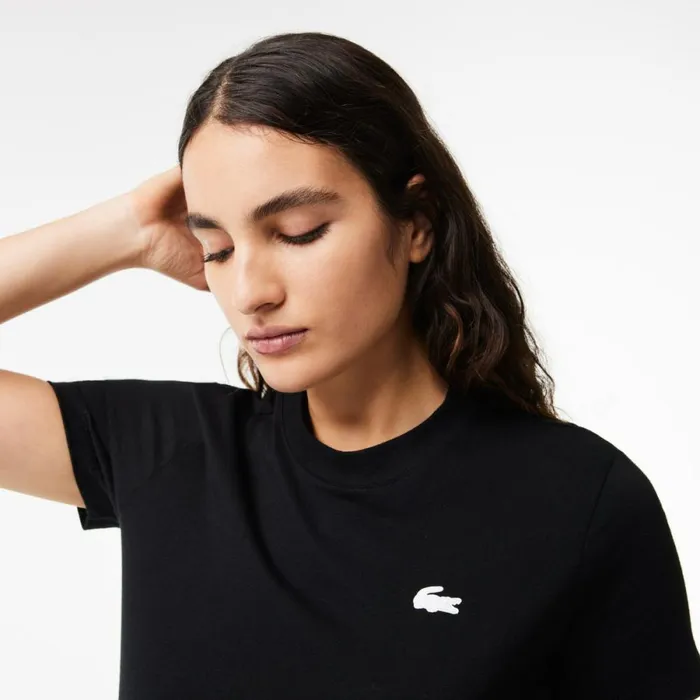 TShirts and Tops Women Lacoste Women039s Organic Cotton UltraDry Jersey TShirt Black 031