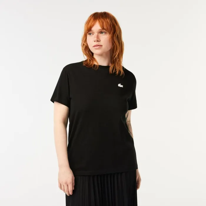 TShirts and Tops Women Lacoste Women039s Organic Cotton UltraDry Jersey TShirt Black 031